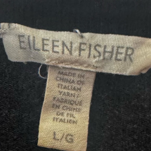 Eileen Fisher Colorblock Knit Oversized Tunic Oversized Knit Sweater L BlackGrey - Picture 9 of 13